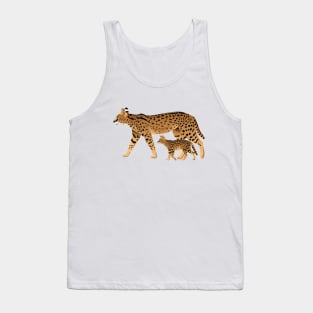 Serval mom with cub Tank Top
